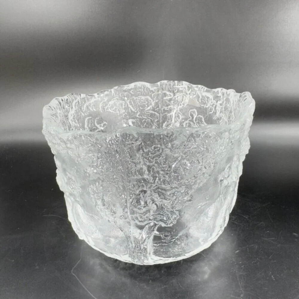 Kosta Boda Rhapsody Scandinavian Crystal Bowl Dancing Couple Trees Bowl Dish VTG